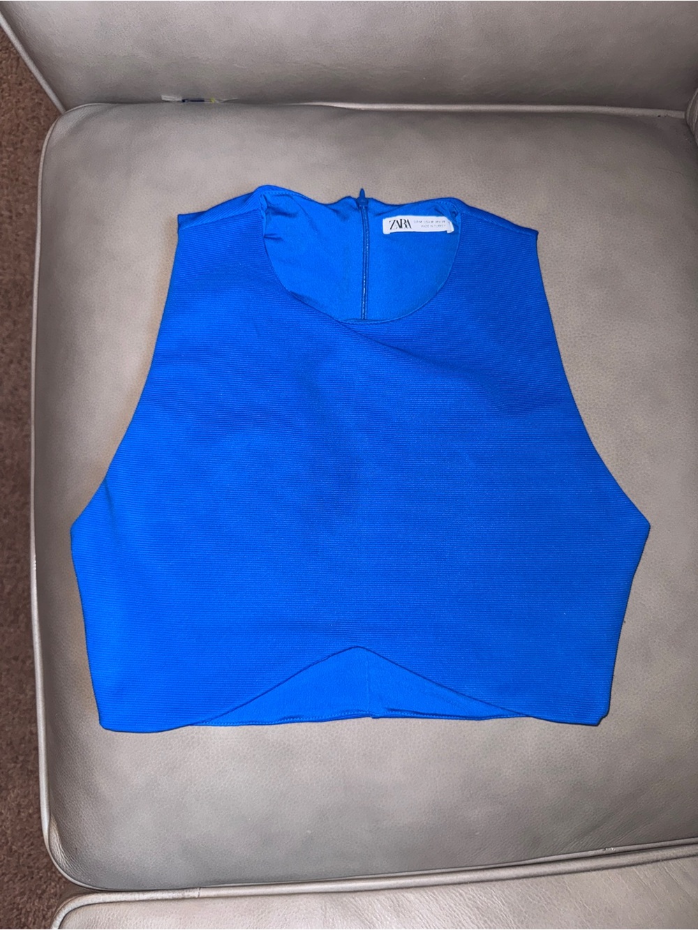 Zara Cobalt Blue Sleeveless Crop Top